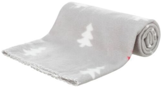 Vánoční deka NIVIA 100 x70 cm, fleece, šedá/berry/petrolejová