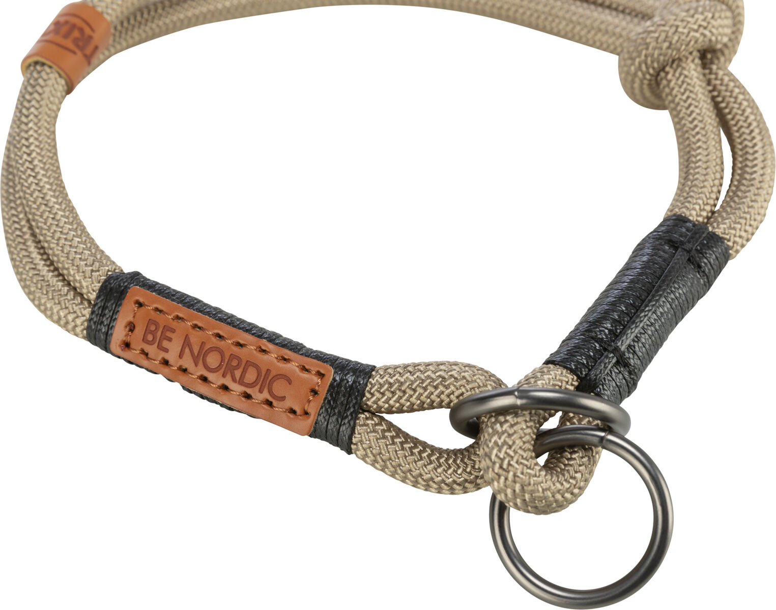 TRIXIE BE NORDIC polostahovací obojek, písková/černá S-M: 40 cm/ ø 8 mm