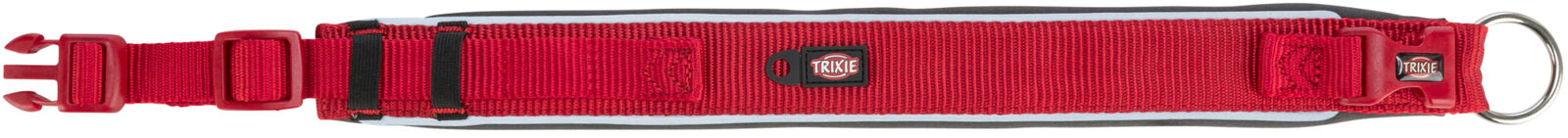 TRIXIE PREMIUM obojek extra široký, červená/grafit L: 46-55 cm/50 mm