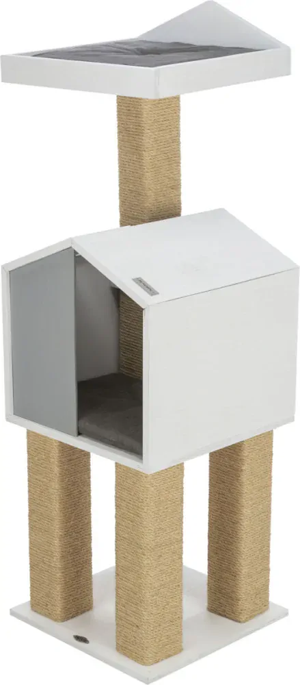 TRIXIE BE NORDIC škrabadlo JONTE, hranaté sloupky, domeček s podestou, 115 cm