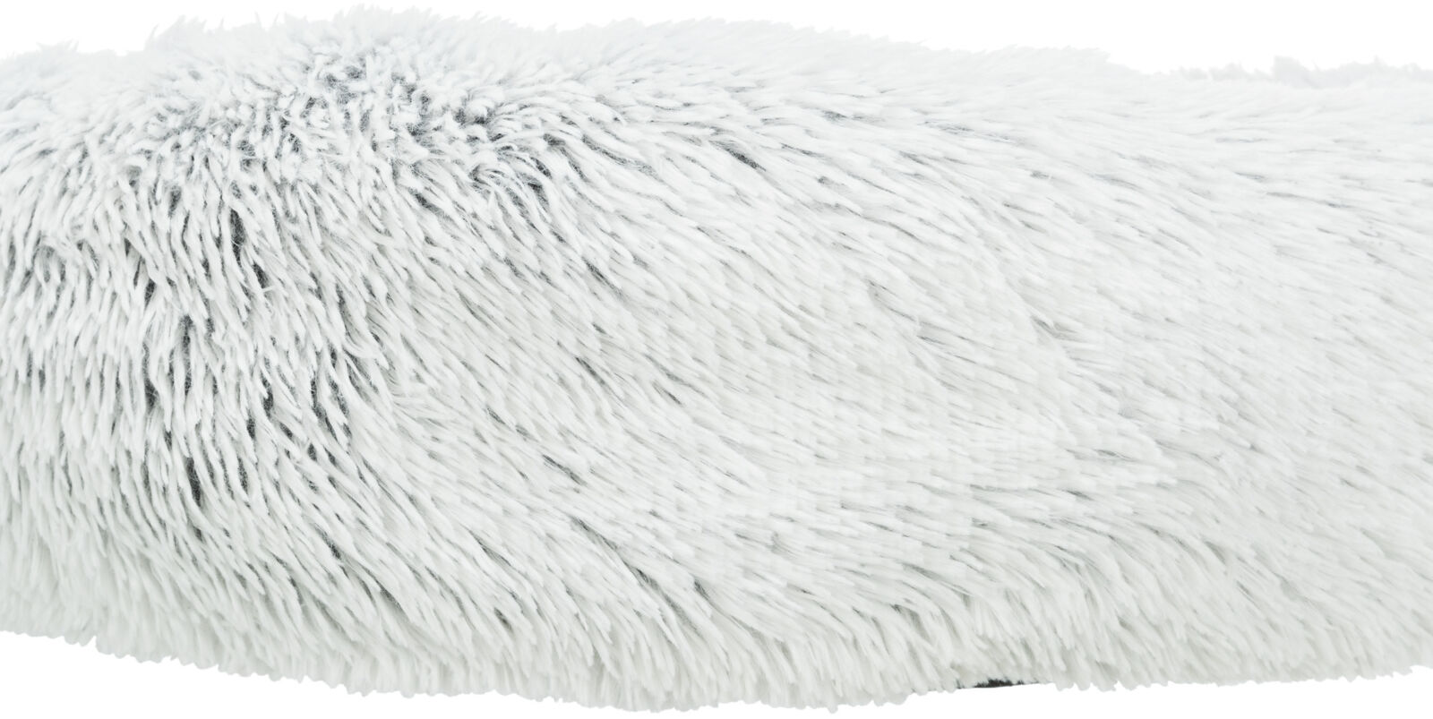 TRIXIE Kulatý pelech HARVEY, hebký potah s dlouhým vlasem, bílá/černá ø 80 cm