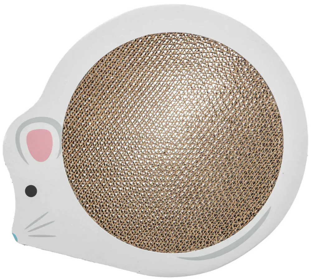 TRIXIE JUNIOR škrabací karton "myš", catnip,  35 x 2,5 x 29,5 cm, bílá