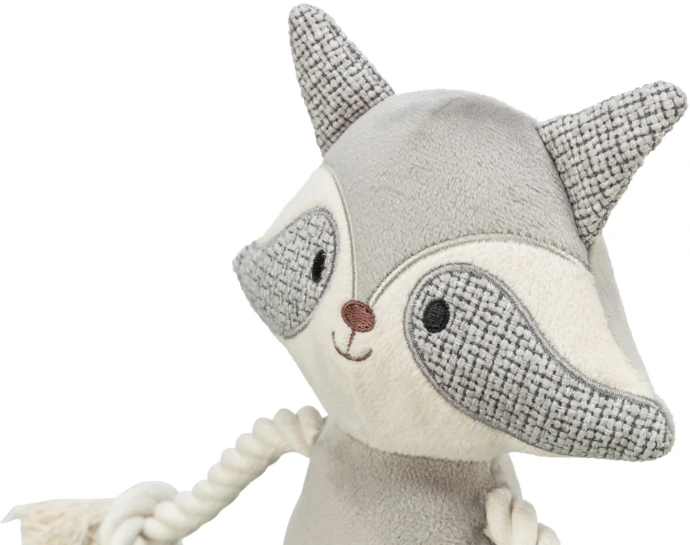 TRIXIE Mýval s lanem, hračka se zvukem, 33 cm, plyš/tkanina/lano