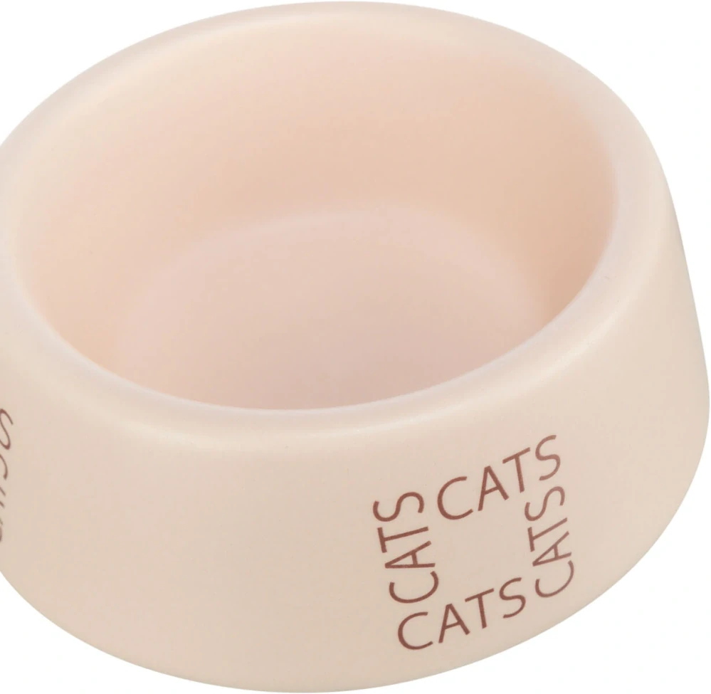 TRIXIE Keramická miska pro kočky s nápisem CATS, 0,15 l/ø 12 cm, růžová