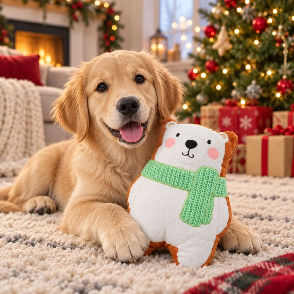 TRIXIE Xmas Bear - medvídek 20 cm, hračka pro psy, se zvukem, plyš