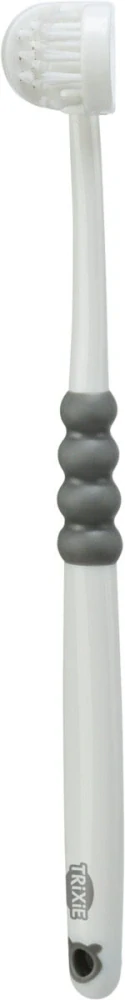 TRIXIE Tříhlavý zubní kartáček pro psy/kočky, 18 cm, bílá/šedá