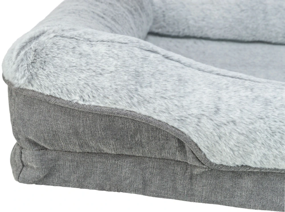 TRIXIE Vital Bed LINO, ortopedický obdélníkový pelech, šedá/světlešedá 110 x 75 cm