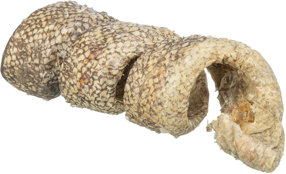 TRIXIE Denta Fun Curl - buvolí kůže s treskou, kroucený pamlsek, 12 cm/25 g