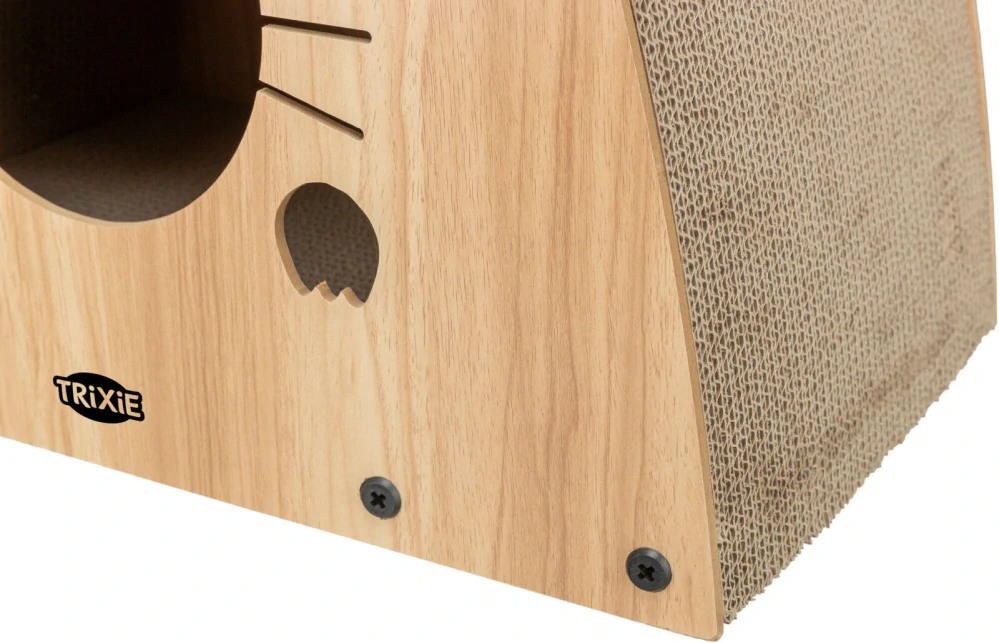 TRIXIE Škrabací domek s katnipem, 48 x 48 x 28 cm, světlešedá