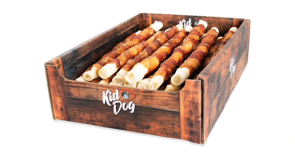 KIDDOG BUFFET kachní a kuřecí masíčko na buvolí tyči 2cm/26 cm [25ks]