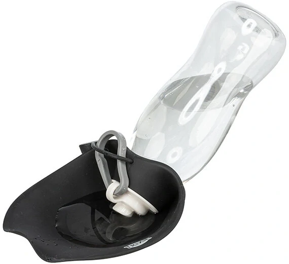 TRIXIE Lahev na vodu se sklopnou silikonovou miskou, 0.55 l, plast/silikon