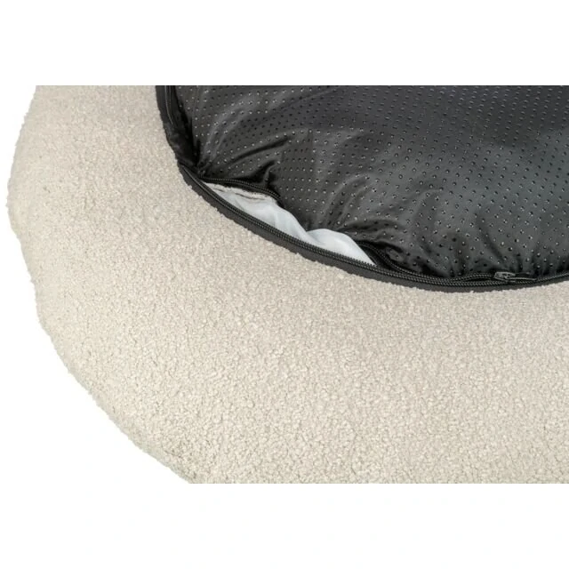 TRIXIE CityStyle Vital Bed HOME Edition, ortopedické oválné lůžko s okrajem, krémová 95 x 80 cm