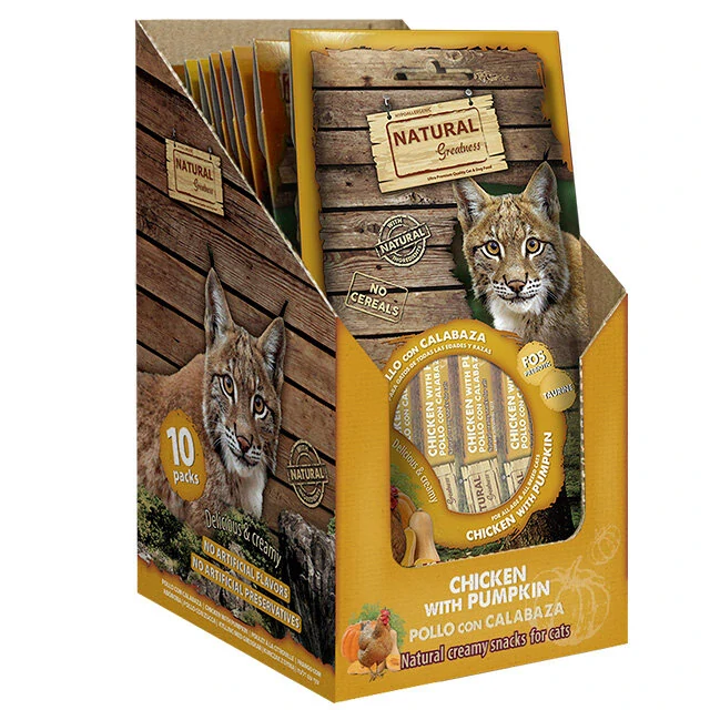 Natural Greatness Creamy DIGEST, funkční pamlsek - kuře, dýně, 4 x 14 g