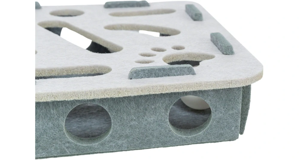 TRIXIE Interaktivní hra pro kočky Hole'n'Roll – box, ø 30 × 7.5 cm, filc, šedá