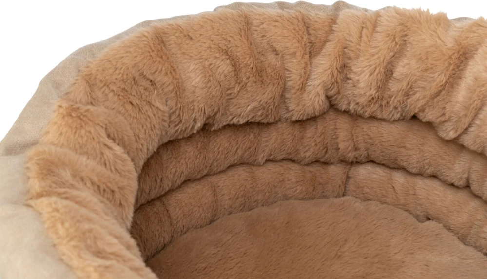 TRIXIE HOME Edition pelech LIANO Soft, kulatý s vysokým okrajem, ø 65 cm, písková/hnědá