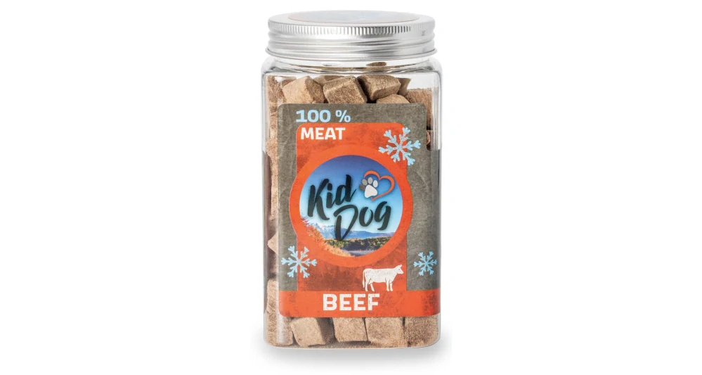KIDDOG Super Premium 100% freeze dried BEEF CUBES - čistá hovězí svalovina sušená mrazem 70 g