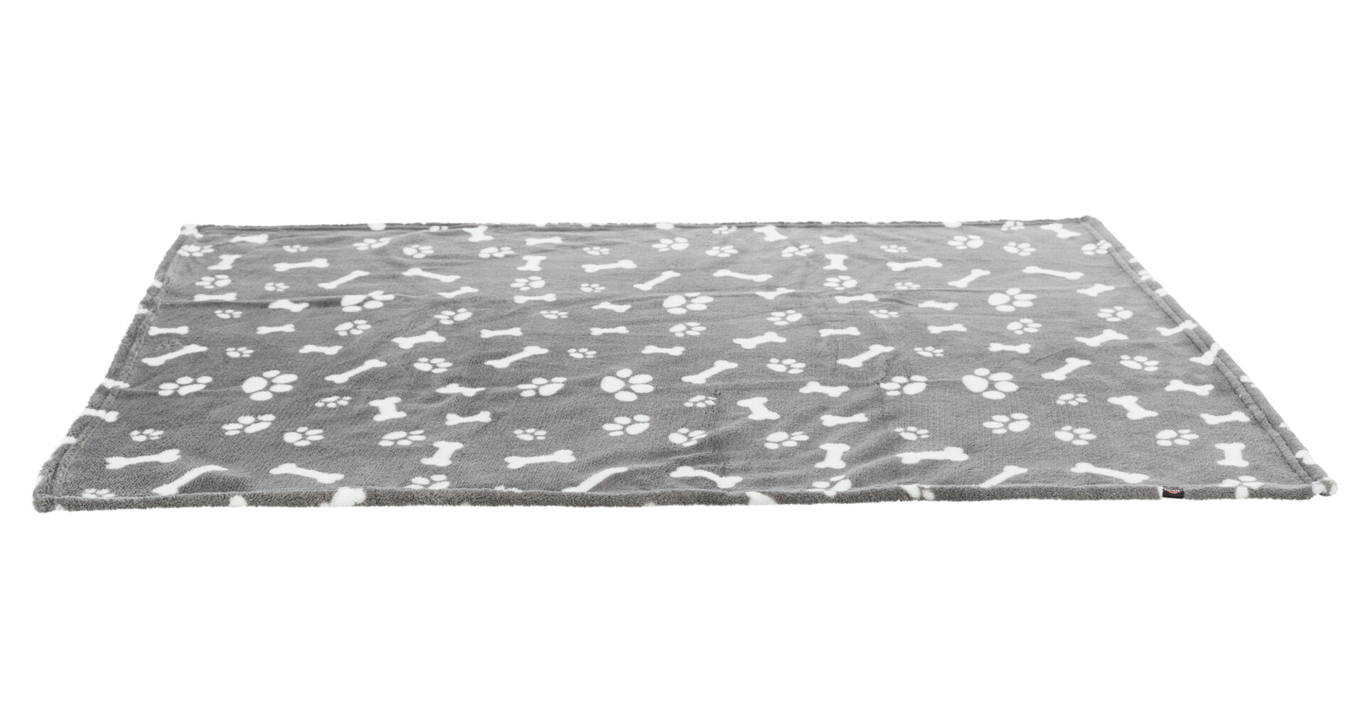 TRIXIE Plyšová deka KENNY, šedá s kostičkami a packami 75 x 50cm