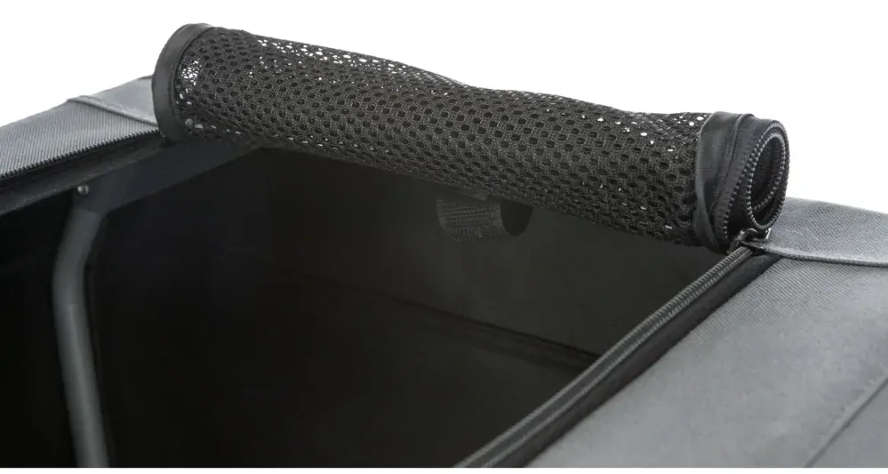 TRIXIE Skládací cestovní box EASY, S-M: 71 x 49 x 51cm, šedý