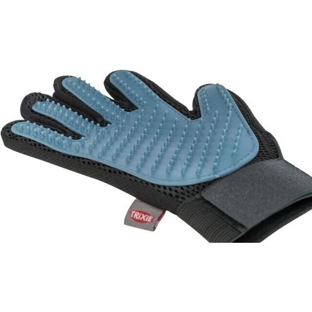 TRIXIE Pečující masážní rukavice černo/modrá 16 x 24 cm