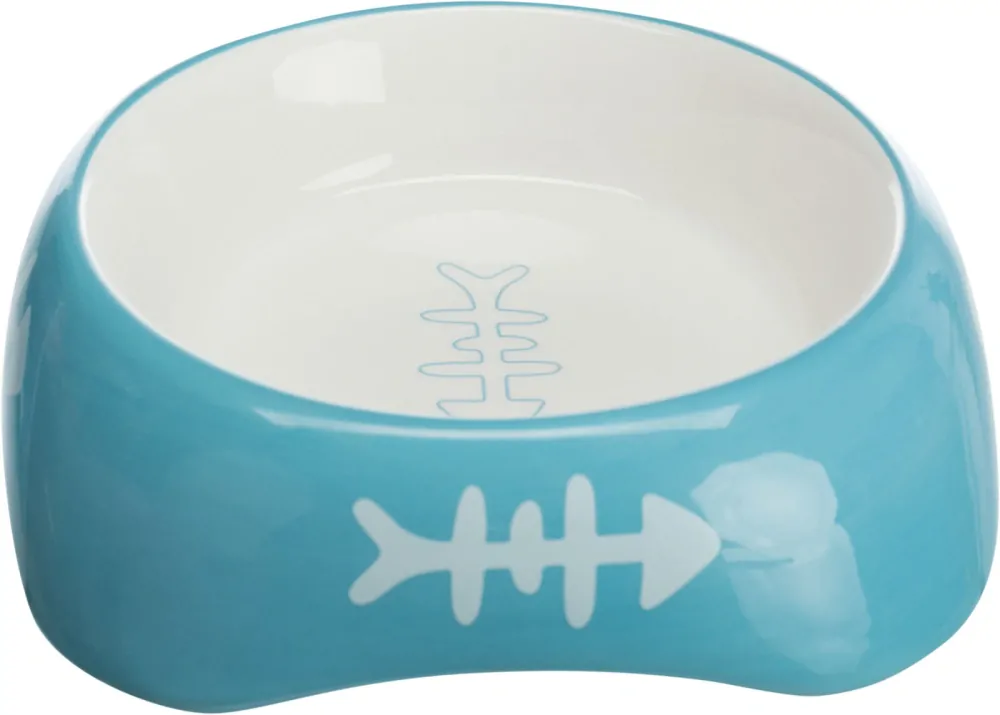 TRIXIE Keramická miska 200ml/13cm - CAT + rybí kostra