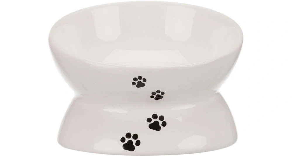 TRIXIE Zvýšená ergonomická keramická miska, 0.15 l/ø 13 cm, bílá