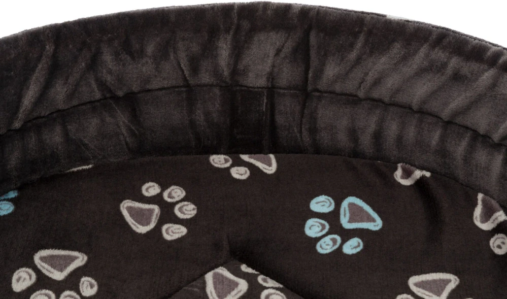 TRIXIE Oválný pelech JIMMY, taupe-šedý s tlapkami 75 x 65cm