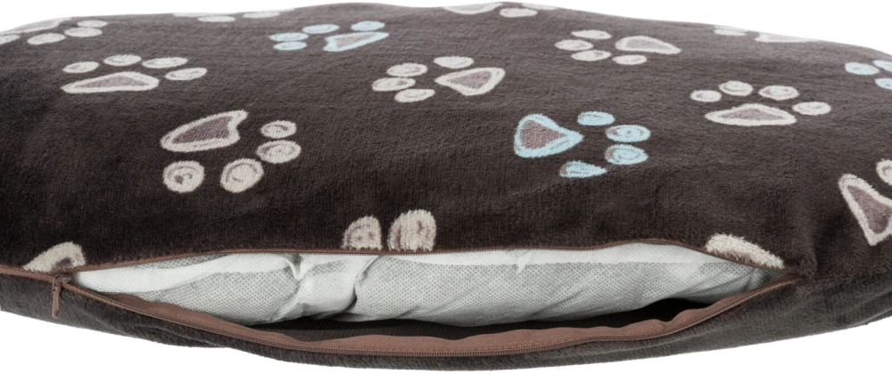 TRIXIE Oválný polštář JIMMY, taupe-šedý s tlapkami 65 x 40cm