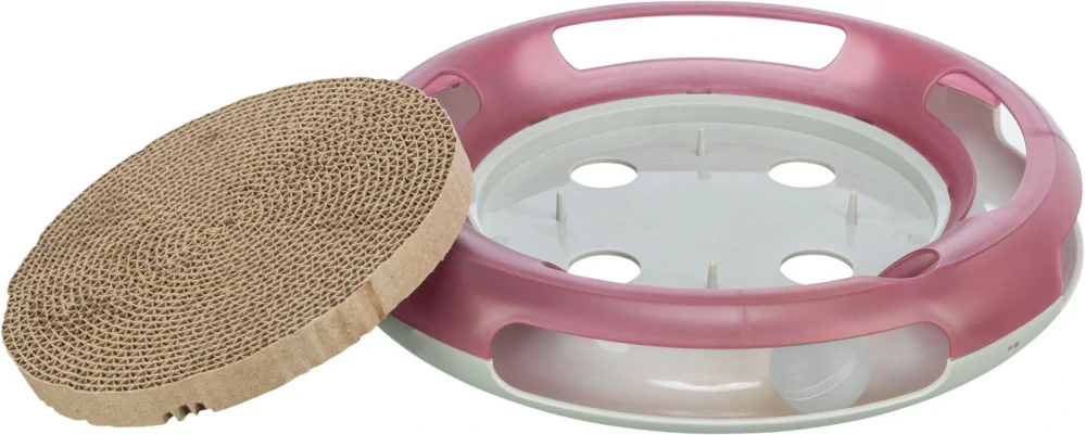 TRIXIE Hračka pro kočku kruh s kuličkou a škrabacím kartonem 37 cm