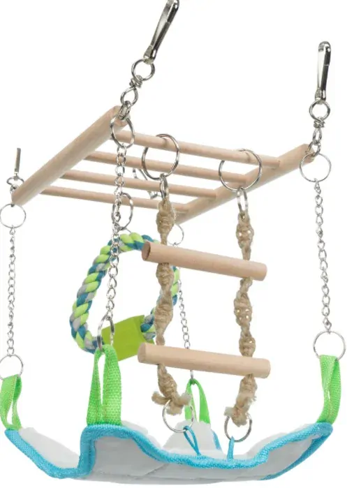 TRIXIE Závěsný žebřík s pelíškem a bavlněným kruhem pro hlodavce