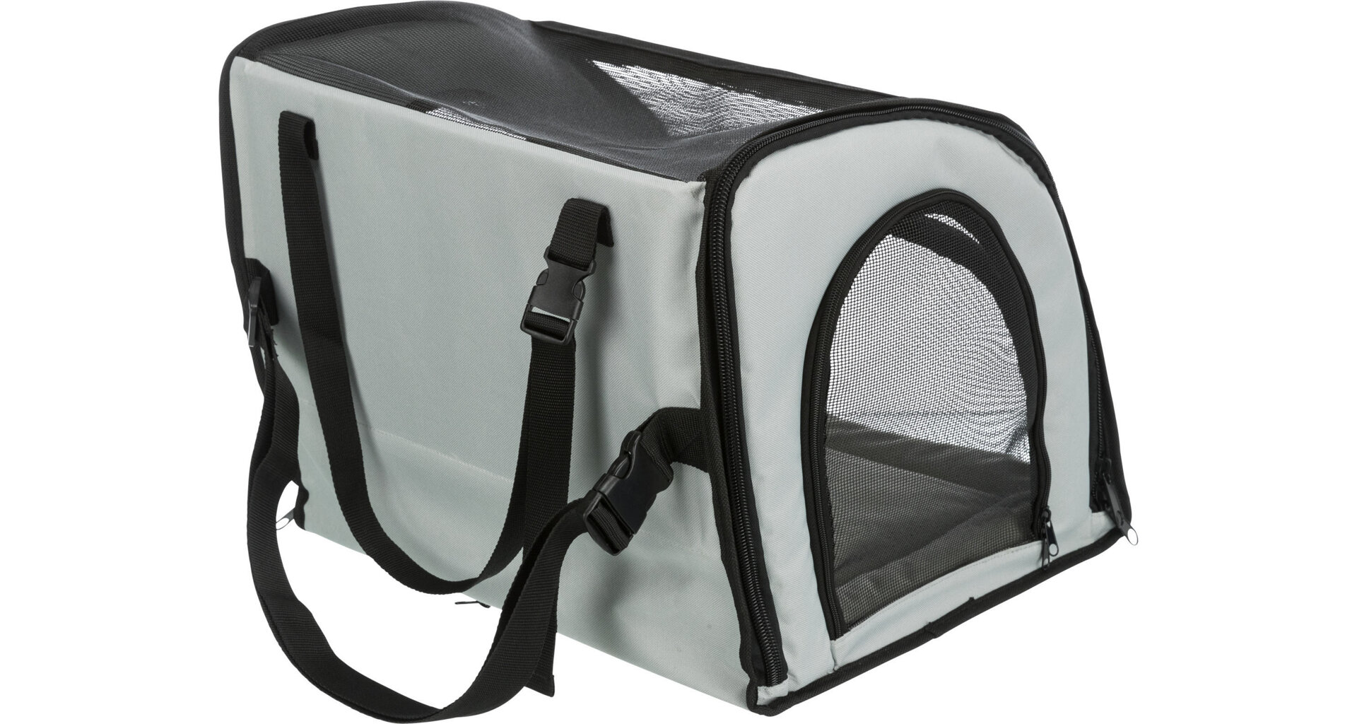 TRIXIE Autosedačka uzavíratelná, skládací, 4 strany celosíťové, 44 x 37 x 40 cm, šedo/černá
