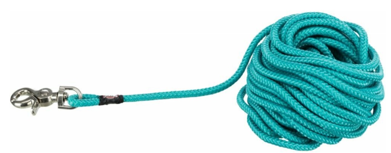 TRIXIE Stopovací vodítko kulaté, vypouštěcí karabina - oceán S-L:10m/6mm