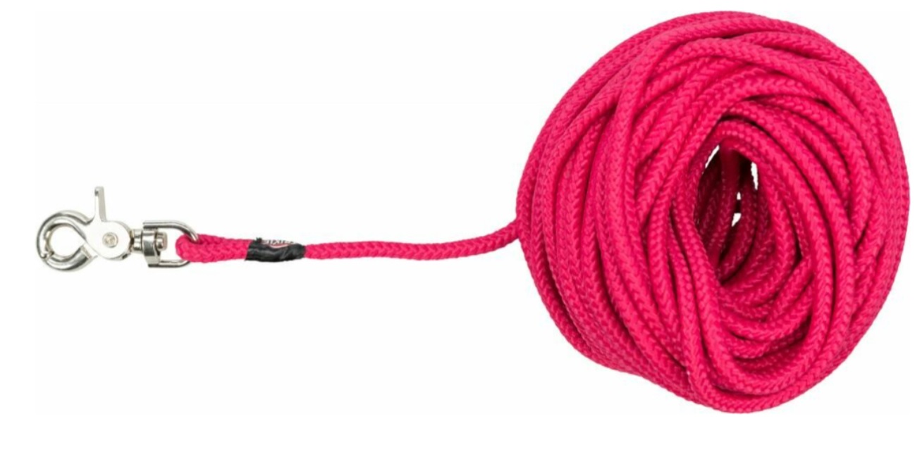 TRIXIE Stopovací vodítko kulaté, vypouštěcí karabina - fuchsia S-L:10m/6mm