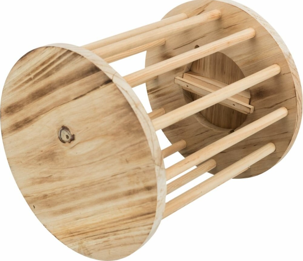 TRIXIE Stojan na seno - válec, opalované dřevo, ø 20 × 23 cm