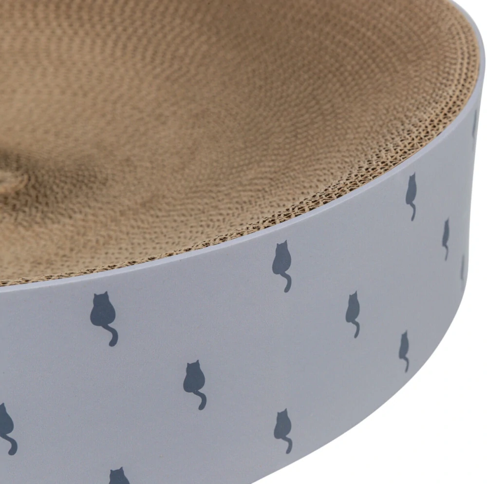 LILLY kulatý škrabací pelech s katnipem, ø 45 × 10 cm, karton, lila