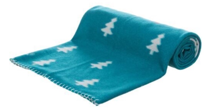 Vánoční deka NIVIA 100 x70 cm, fleece, šedá/berry/petrolejová