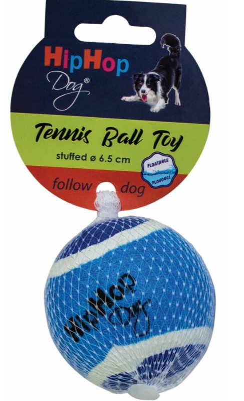 Tenisový míč plněný, plovoucí 6,5 cm HIPHOP DOG