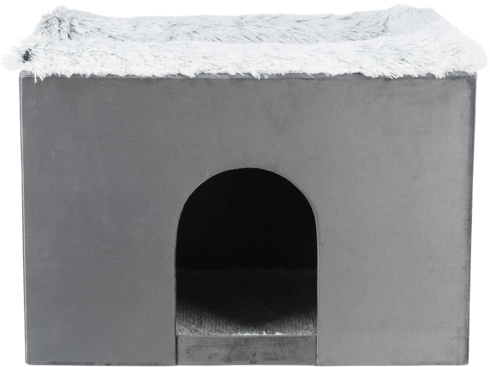 TRIXIE Interiérová boudička HARVEY se schůdky 119x47×50 cm, úložný prostor, šedá