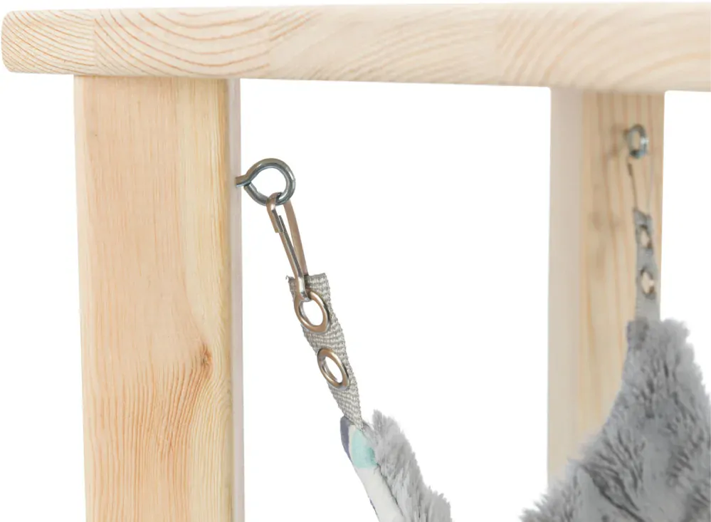 TRIXIE SUNNY přístřešek s houpací sítí pro činčily/morčata, 28 × 24 × 28 cm, šedá/multikolor