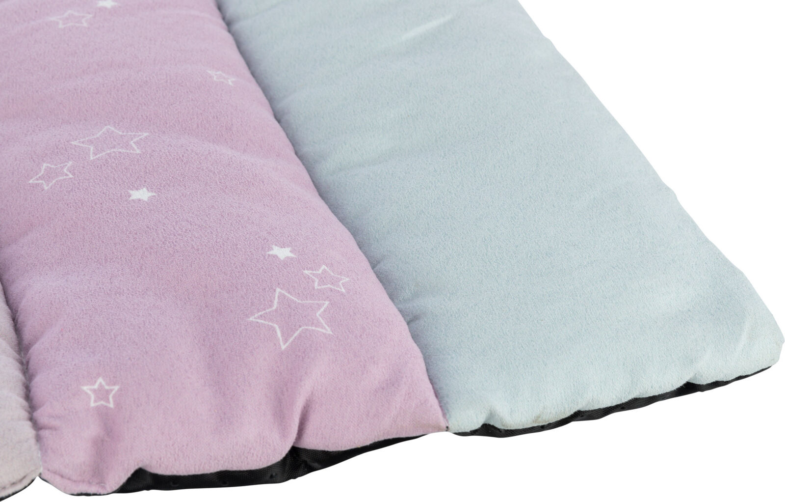 TRIXIE JUNIOR patchwork polštář DUHA, 68 x 62 cm, mátová/lila, růžová, velur