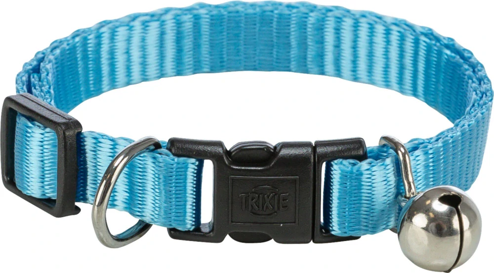 TRIXIE Nylonový nastavitelný obojek pro kočku, s rolničkou, khaki/béž/tyrkys/růž