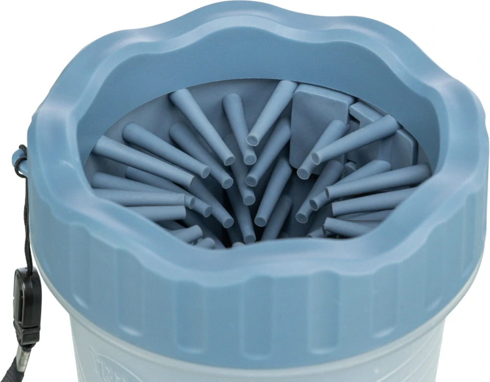 TRIXIE PAW CLEANER - kalíšek k čištění tlapek, silikon/plast, modrá M-L