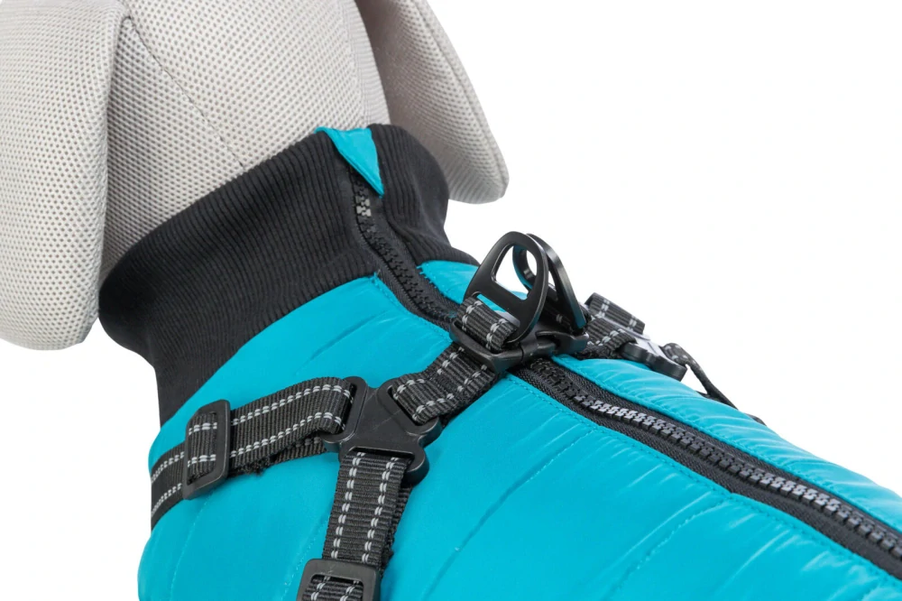 TRIXIE Obleček PONTIS - vesta s postrojem, tyrkysová XS: 27cm, hruď: 42-46cm, krk: 32cm