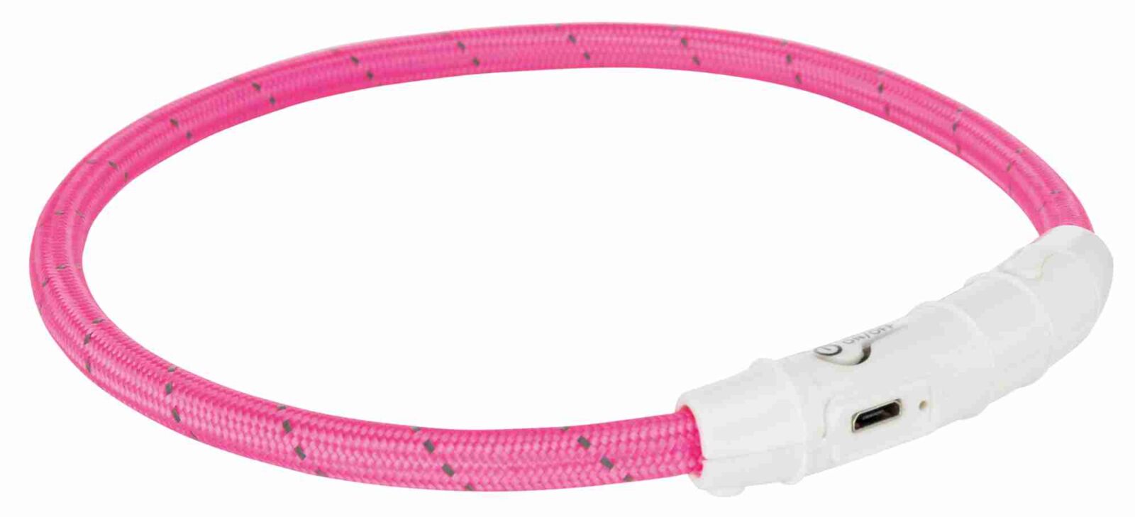 TRIXIE Svítící kroužek USB na krk, růžový (RP 2,10 Kč) M-L: 45 cm/ ø 7 mm