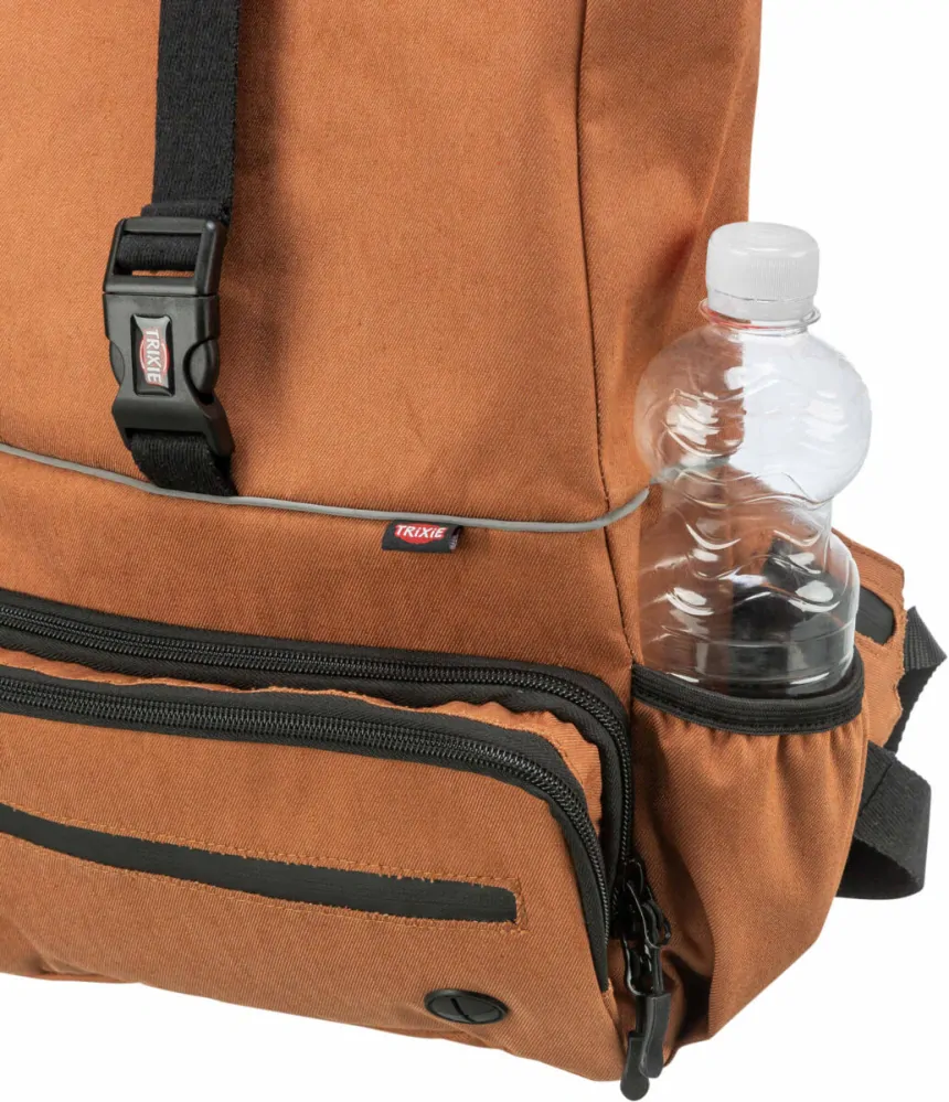 TRIXIE ROLLTOP 2v1, multifunkční batoh i ledvinka, bavlna/polyester, rezavá