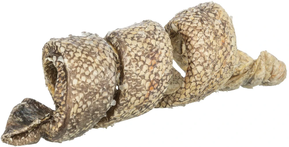 TRIXIE Denta Fun Curl - buvolí kůže s treskou, kroucený pamlsek, 12 cm/25 g