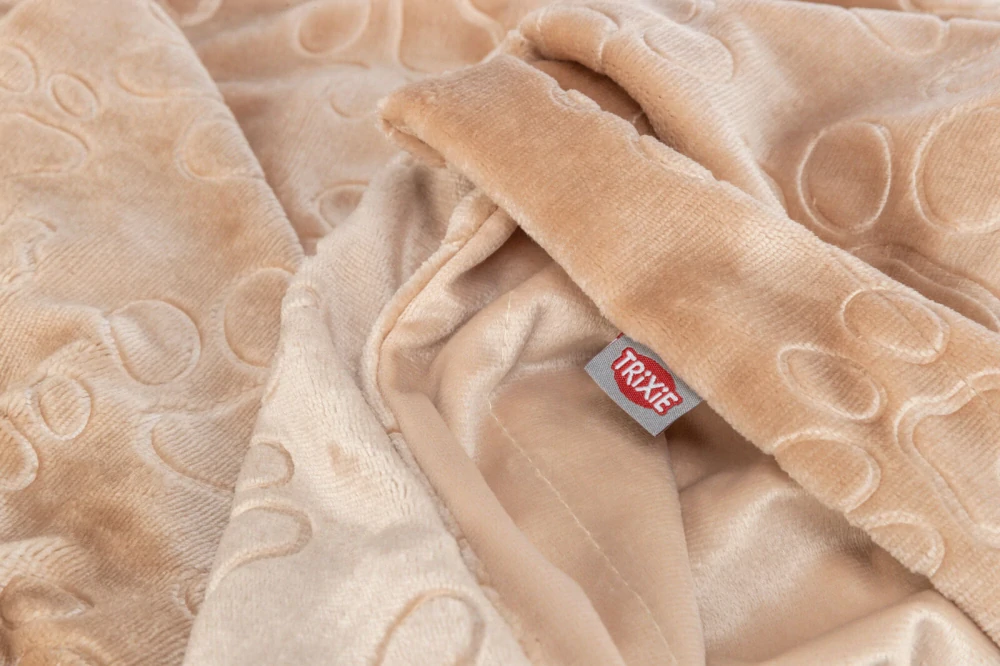 TRIXIE Plyšová deka BARRY, dvouvrstvý samet, béžová 150 x 100 cm