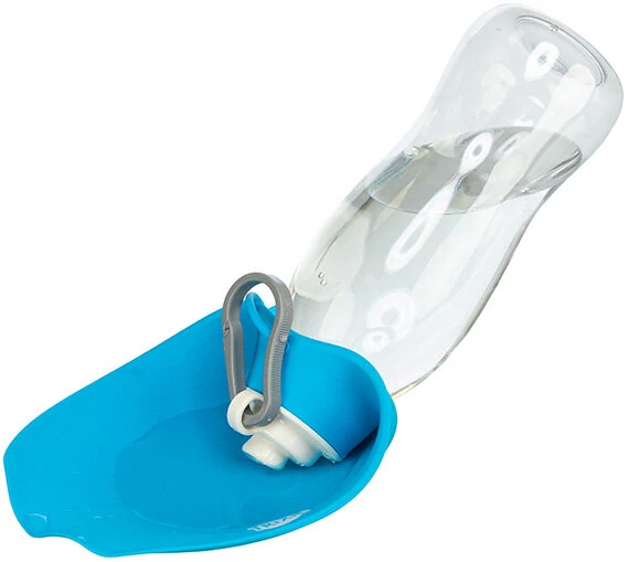 TRIXIE Lahev na vodu se sklopnou silikonovou miskou, 0.55 l, plast/silikon