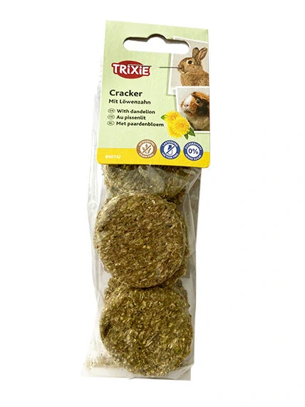 TRIXIE Cracker, sušenky pro hlodavce s pampeliškou, ⌀ 4 cm / 150 g