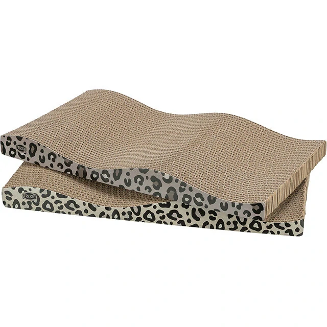TRIXIE Škrabací karton LEO, vlnovka s catnipem, 44 x 6 x 25 cm, 2 ks, leopardí