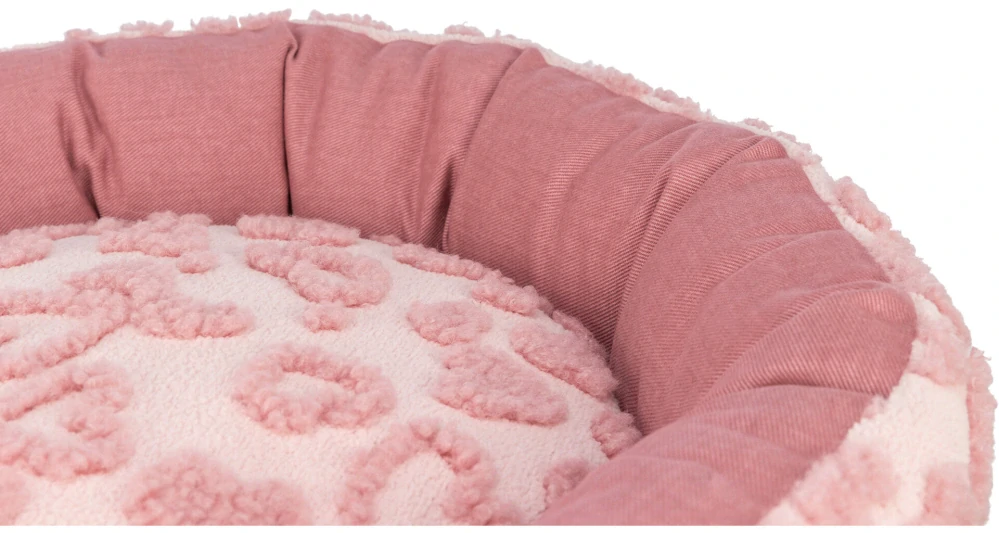 TRIXIE Pelech HEARTS se srdíčky, kulatý s okrajem, 50 cm, růžová - LIMITOVANÁ NABÍDKA